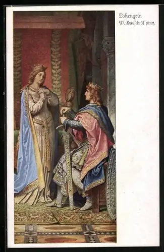 AK Parzival, Lohengrin und seine Herzensdame, Serie 258, Nr. 4482