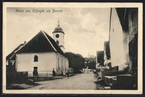 AK Offingen am Bussen, Kirche und Dorfstrasse