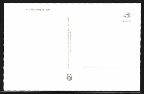 AK Münchberg /Ofr., Stadtansicht mit Kirche und Wohnhäusern