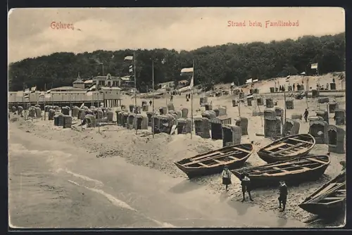 AK Göhren / Rügen, Strand beim Familienbad