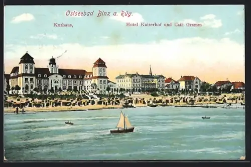 AK Binz a. Rüg., Kurhaus, Hotel Kaiserhof, Café Gramm
