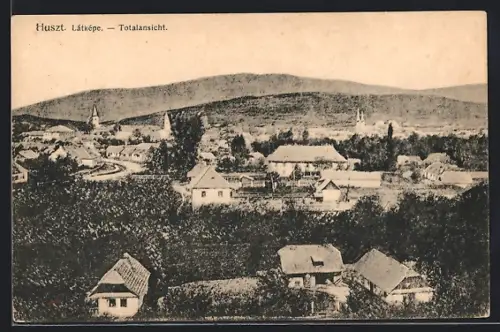 AK Huszt, Totalansicht aus der Vogelschau
