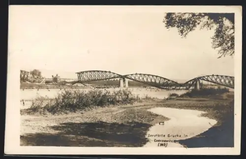 AK Czernowitz, Zerstörte Brücke