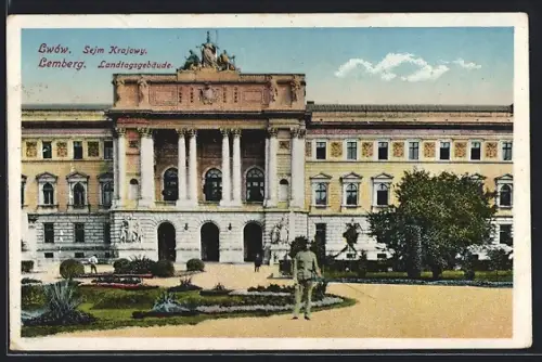 AK Lemberg, Landtagsgebäude, Anlage, Soldat