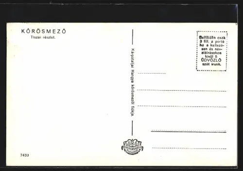 AK Körösmezö, Tiszai reszlet
