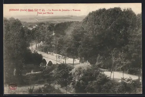 AK Jessains /Aube, La Route de Jessains à Trannes, Pont sur l`Aube