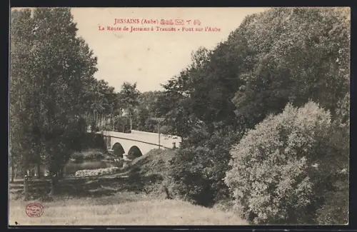 AK Jessains /Aube, La Route de Jessains à Trannes, Pont sur l`Aube