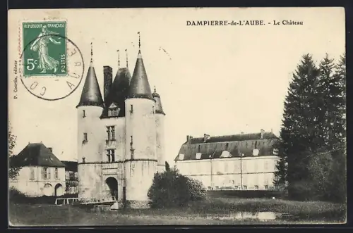 AK Dampierre-de-l`Aube, Le Château majestueux avec tours et bâtiment annexe