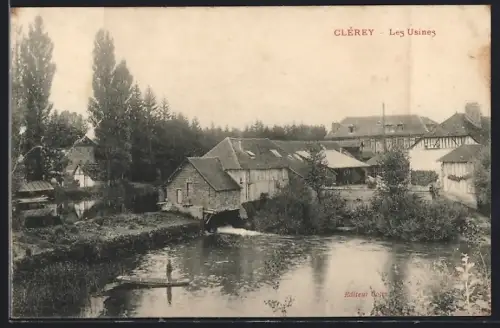 AK Clérey, Les Usines et la rivière environnante
