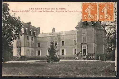 AK Clérey, Le Château de Courcelles, Propriété du Comte de Lanaspeze