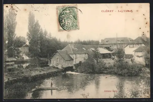 AK Clérey, Les Usines et vue sur la rivière adjacente