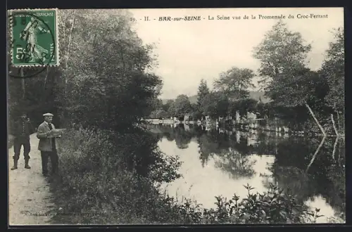 AK Bar-sur-Seine, La Seine vue de la Promenade du Croc-Ferrant