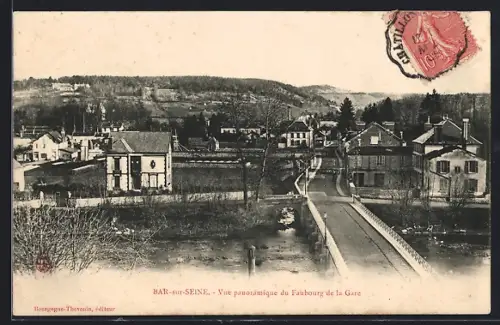 AK Bar-sur-Seine, Vue panoramique du Faubourg de la Gare