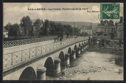 AK Bar-sur-Seine, Les Ponts, Faubourg de la Gare