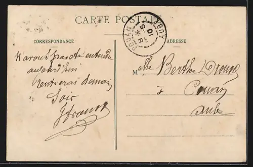 AK Troyes, Orphelinat Audiffred avec grille en fer forgé