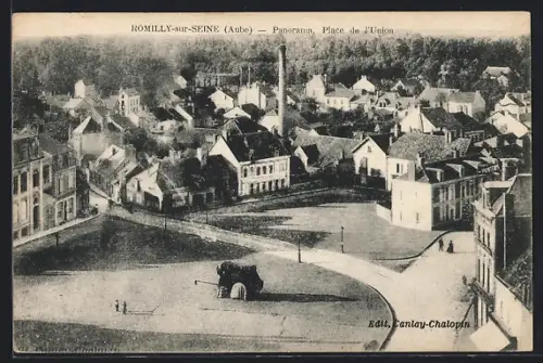AK Romilly-sur-Seine /Aube, Panorama, Place de l`Union