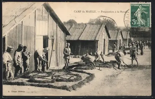 AK Mailly, Préparation à la Revue au camp de Mailly