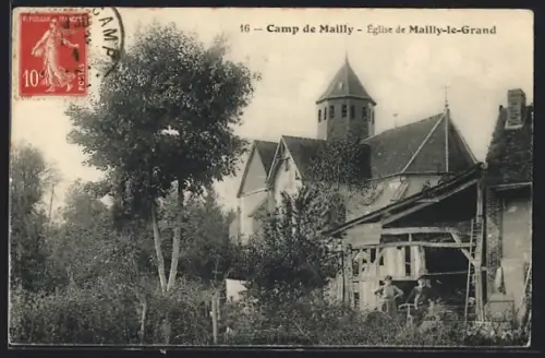AK Camp de Mailly, Église de Mailly-le-Grand