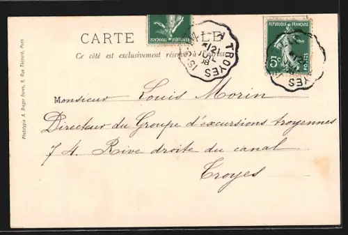 AK Troyes, Église Saint-Nizier et allée d`arbres en hiver