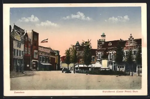 AK Zaandam, Standbeeld Czaar Peter, Dam