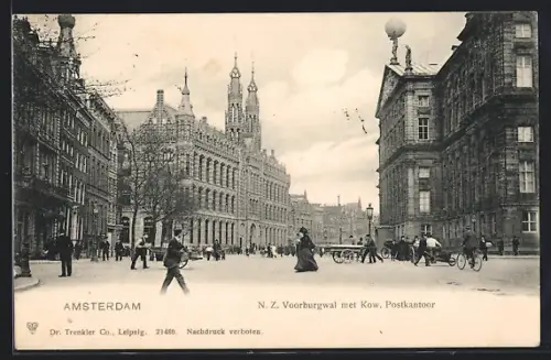 AK Amsterdam, N. Z. Voorburgwal met Kow. Postkantoor