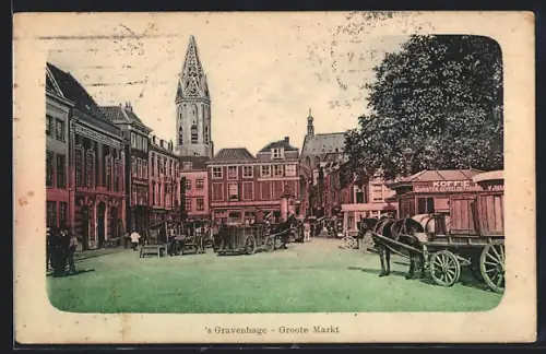AK `s Gravenhage, Groote Markt