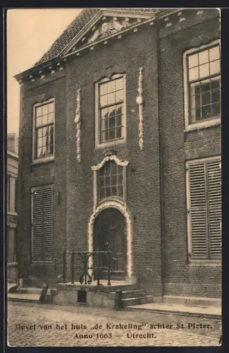 AK Utrecht, Gevel van het huis de Krakeling achter St. Pieter