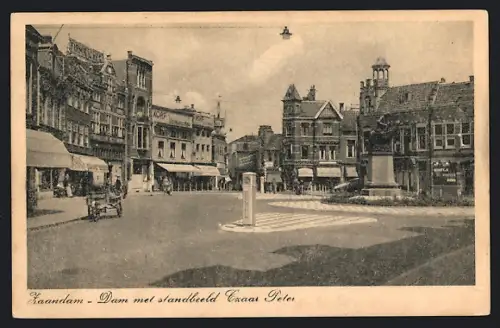 AK Zaandam, Dam met standbeeld Czaar Peter