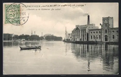 AK Wormerveer, Gezicht op de Oliefabriek De Liefde