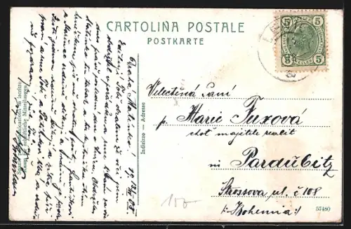 AK Borgo /Valsugana, Ortsansicht mit Burg