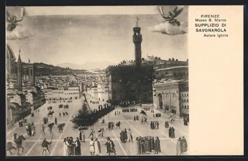 Künstler-AK Firenze, Museo S. Marco, Supplizio di Savonarola