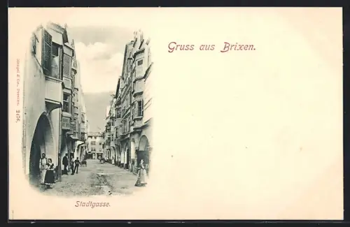 AK Brixen, Stadtgasse, Strassenpartie