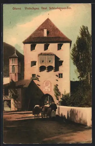 AK Glurns, Schludernser Tor, Ochsenkarren