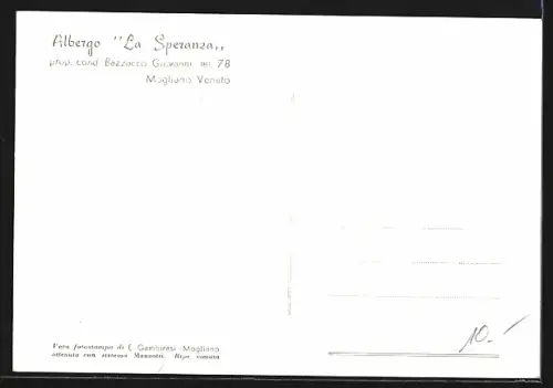 AK Mogliano Veneto, Albergo La Speranza Bazzacco Giovanni