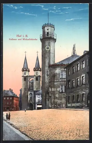 AK Hof i. B., Rathaus, Michaeliskirche