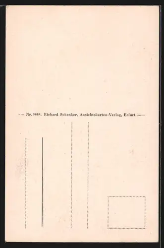 AK Erfurt, Am Dämmchen, Flussansicht mit Kirche und Fachwerkhäusern