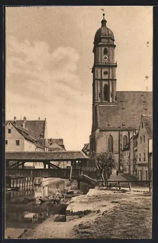 AK Amberg, Pfarrkirche St. Martin, Holzbrücke