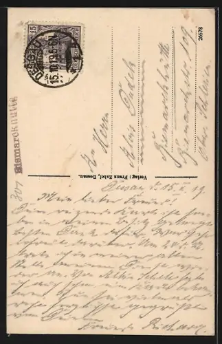 AK Dessau, Rathaus, Jubel-Denkmal