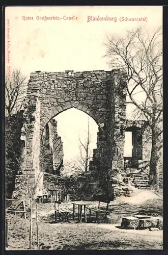 AK Blankenburg /Schwarzatal, Ruine Greifenstein-Capelle