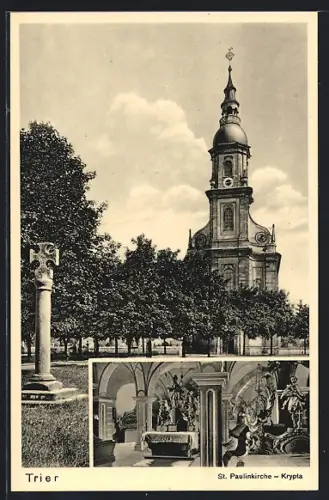 AK Trier, St. Paulinkirche, Krypta, Wallfahrt zum hl. Rock 1933