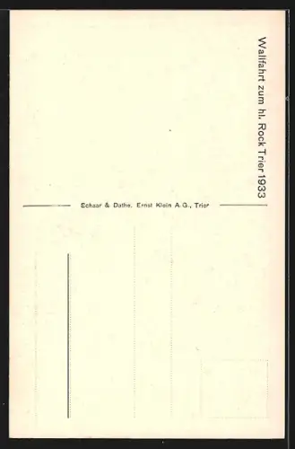 AK Trier, St. Paulinkirche, Krypta, Wallfahrt zum hl. Rock 1933
