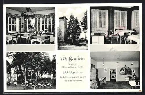 AK Weissenstein /Stammbach, Gasthof Weissenstein mit Garten u. Aussichtsturm