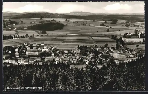 AK Stammbach im Fichtelgebirge, Ortsansicht mit Feldern