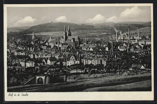 AK Hof a. d. Saale, Stadtansicht mit Kirchen