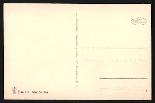 AK Dessau, Blick von der Elbbrücke ins Elbetal