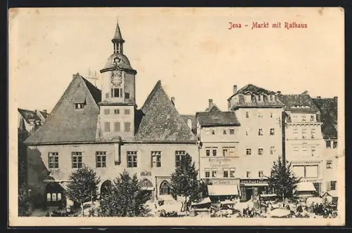 AK Jena, Markt mit Rathaus