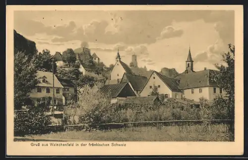 AK Waischenfeld in der fränkischen Schweiz, Ortsansicht mit Kirche und Burg