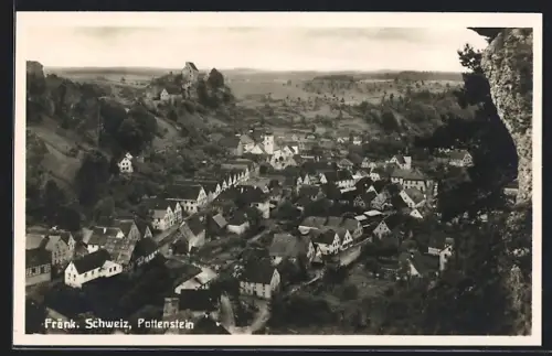 AK Pottenstein /Fränk. Schweiz, Ortsansicht mit Burg