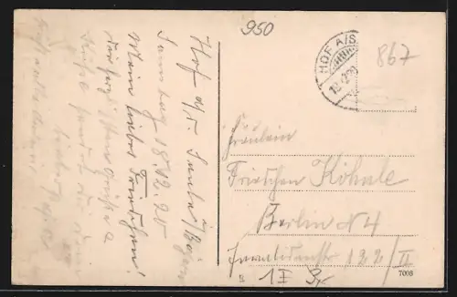 AK Hof i. B., Blick auf den Labyrinth