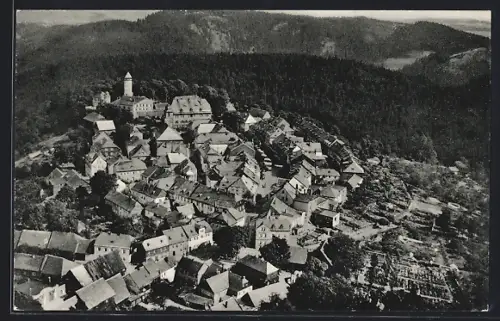 AK Lichtenberg /Ofr., Ortsansicht vom Flugzeug aus